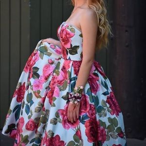 Betsy and Adam Floral Prom Dress